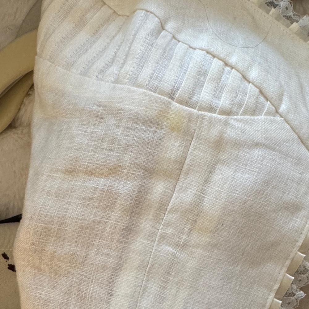 Lace-Trim White Linen Corset Tank Top - Picture 2 of 5